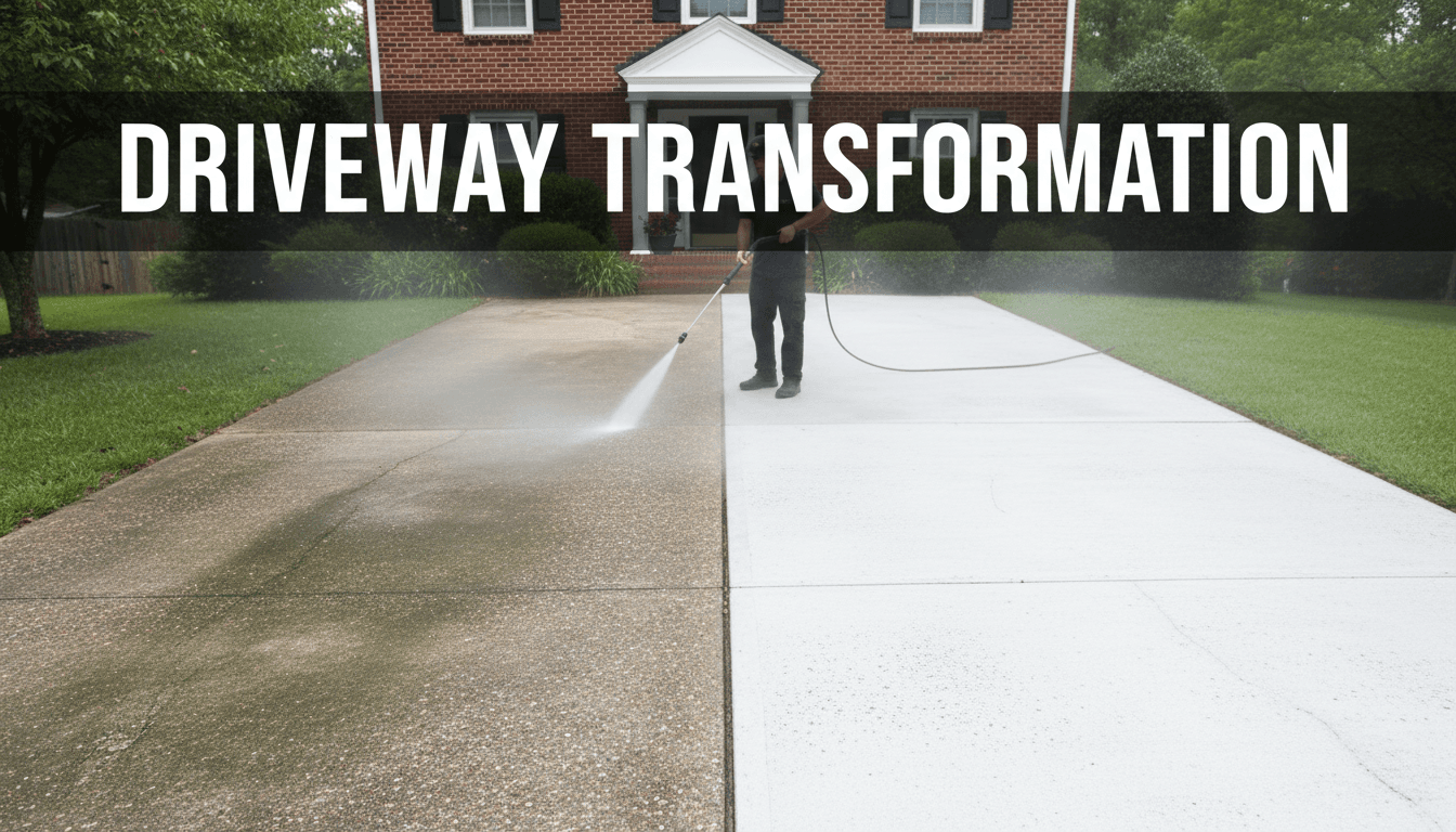 Pressure washing business website with service descriptions and booking options